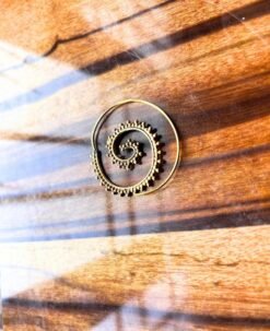 Alternative view of 5/20 Pairs Bead Textured Spiral Brass Earrings