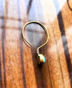 Alternative view of 5/20 Pairs Turquoise Teardrop Spiral Brass Earrings