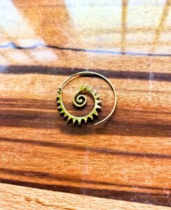 Alternative view of 5/20 Pairs Sun Spiral Hoop Brass Earrings