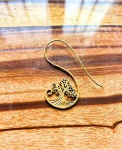 Alternative view of 5/20 Pairs Life Of Tree Spiral Brass Earrings