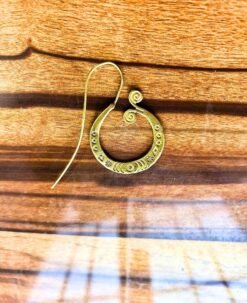 Alternative view of 5/20 Pairs Tribal Spiral Filigree Brass Earrings