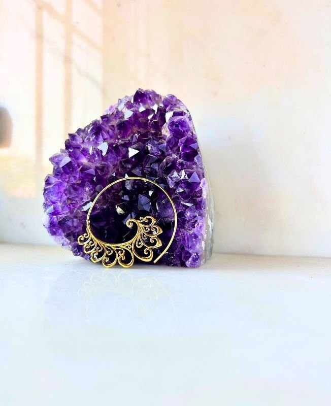 5/20 Pairs Fan Spiral Hoop Brass Earrings