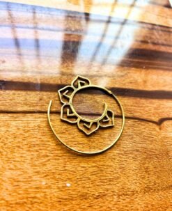 Alternative view of 5/20 Pairs Designer Mandala Spiral Brass Earrings