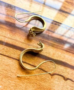 Alternative view of 5/20 Pairs Spiral Snake Hoop Brass Earrings