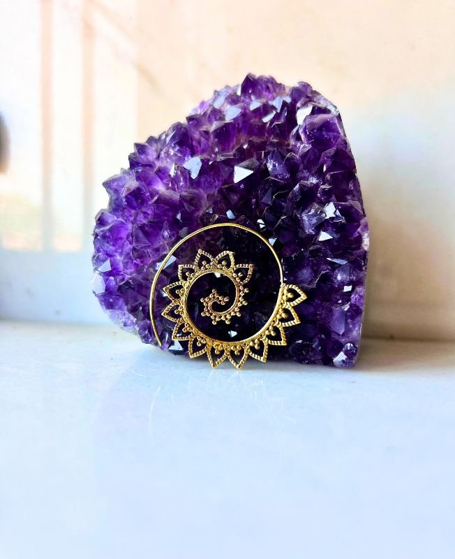 5/20 Pairs Sunburst Spiral Filigree Brass Earrings