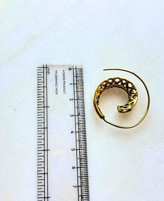 5/20 Pairs Intersect Spiral Filigree Brass Earrings - Image 2
