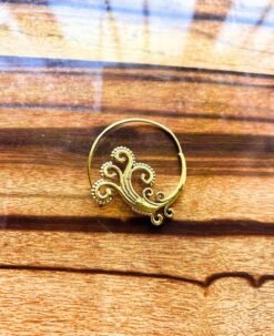 Alternative view of 5/20 Pairs Bodhi Leaf Filigree Brass Earrings