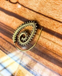 Alternative view of 5/20 Pairs Spiral Dotted Tribal Brass Earrings