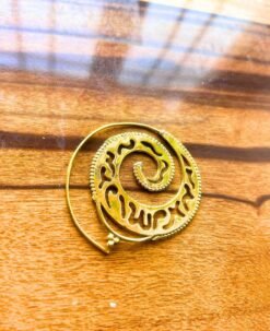 Alternative view of 5/20 Pairs Flame Spiral Filigree Brass Earrings