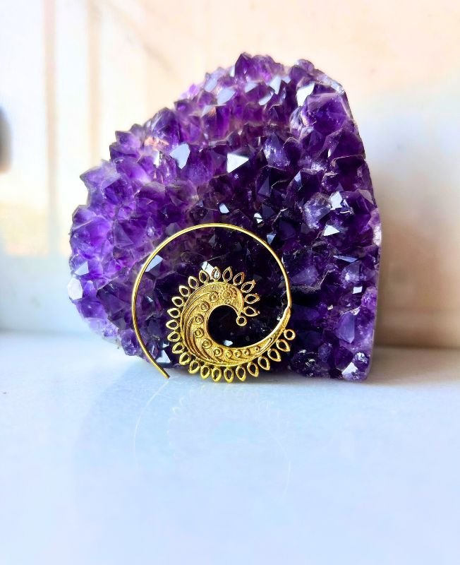 5/20 Pairs Teardrop Spiral Filigree Brass Earrings