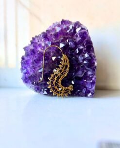 5/20 Pairs Paisley Spiral Filigree Brass Earrings