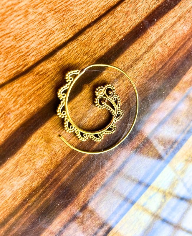 5/20 Pairs Aesthetic Spiral Filigree Brass Earrings - Image 2