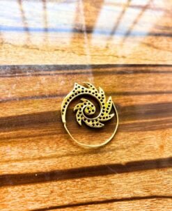 Alternative view of 5/20 Pairs Geometric Swirling Filigree Brass Earrings