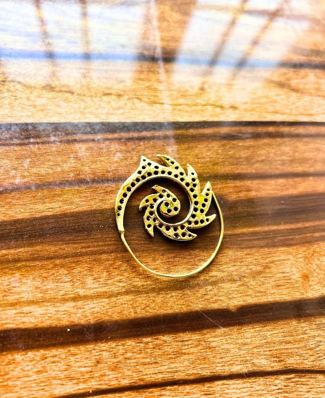 5/20 Pairs Geometric Swirling Filigree Brass Earrings - Image 2