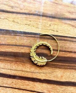 Alternative view of 5/20 Pairs Nature Leaf Spiral Brass Earrings