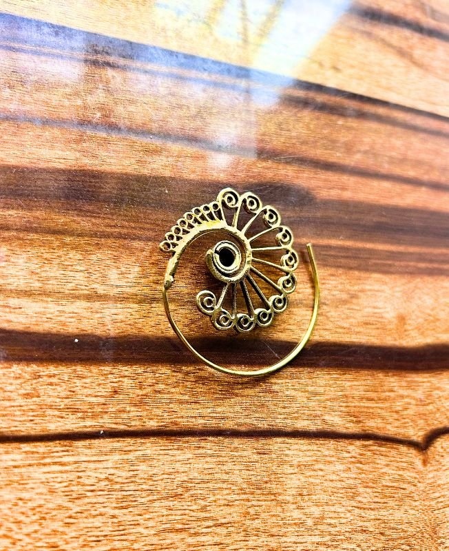 5/20 Pairs Spiral Coiled Filigree Brass Earrings - Image 2