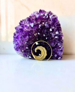 5/20 Pairs Carved Spiral Leaf Brass Earrings