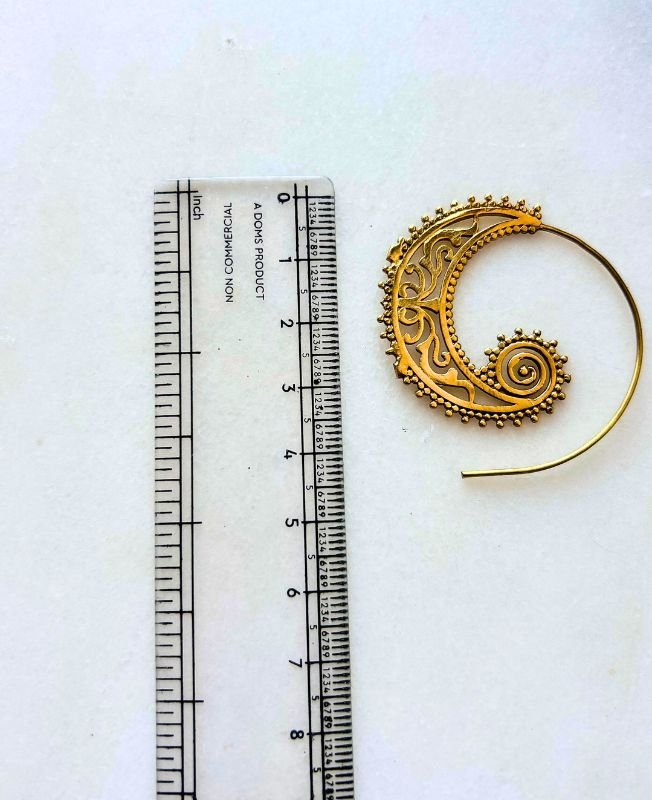 5/20 Pairs Meticulous Spiral Filigree Brass Earrings - Image 3