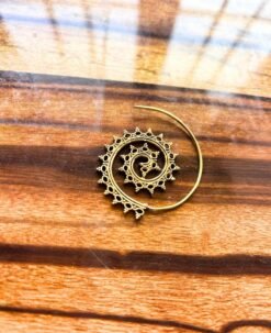 Alternative view of 5/20 Pairs Dot Ornament Spiral Brass Earrings