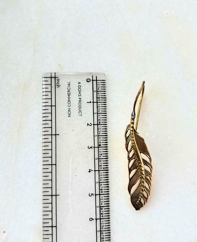 5/20 Pairs Feather Hoop Brass Earrings - Image 3