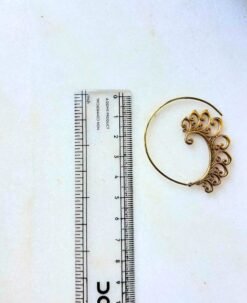 Alternative view of 5/20 Pairs Fan Spiral Hoop Brass Earrings