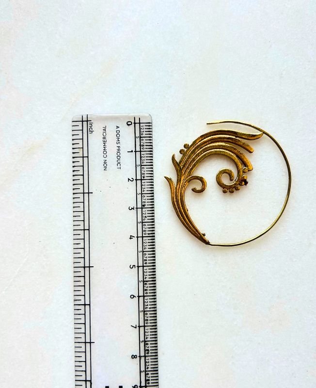 5/20 Pairs Swirl Filigree Hoop Brass Earrings - Image 3