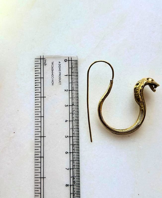 5/20 Pairs Spiral Snake Hoop Brass Earrings - Image 3