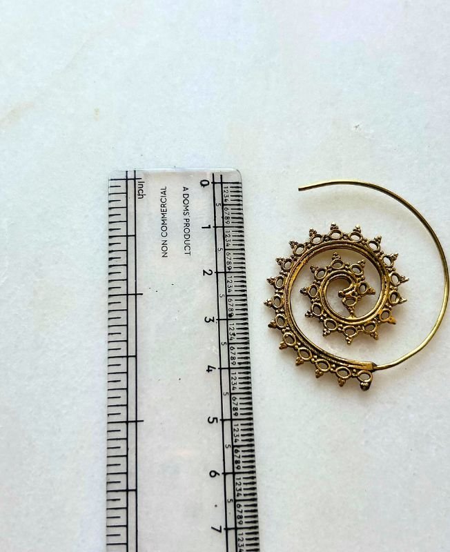5/20 Pairs Bohemian Spiral Hoop Brass Earrings - Image 3