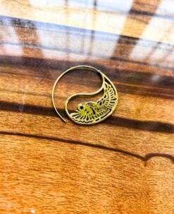 Alternative view of 5/20 Pairs Half Moon Filigree Hoop Brass Earrings