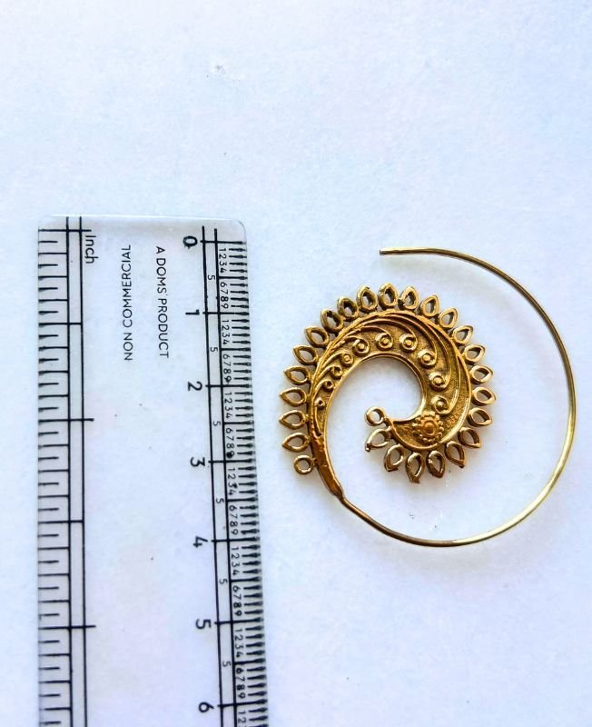 5/20 Pairs Teardrop Spiral Filigree Brass Earrings - Image 3
