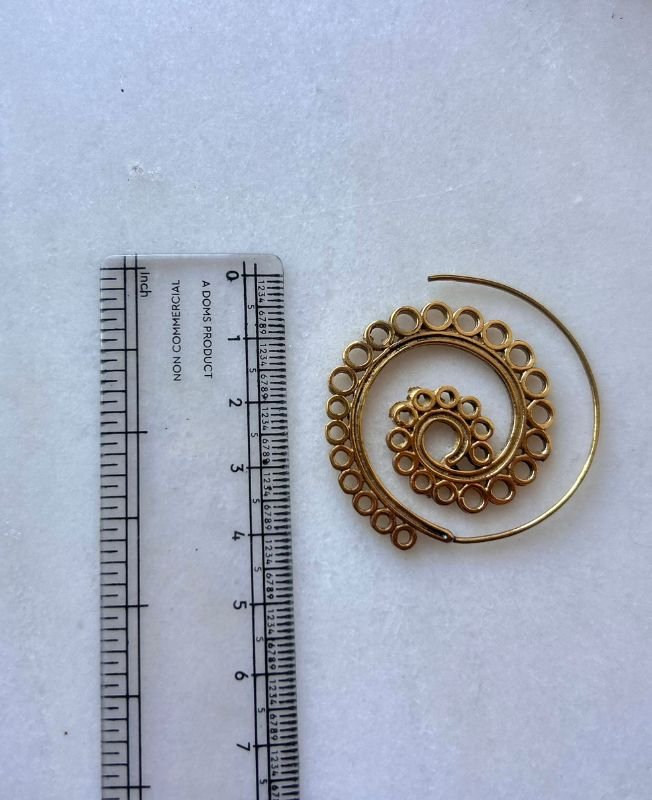 5/20 Pairs Looped Spiral Filigree Brass Earrings - Image 3