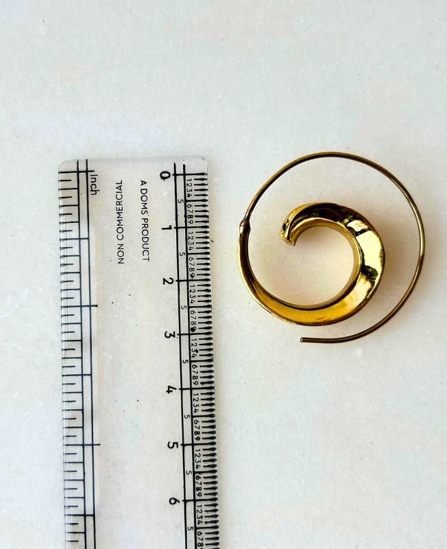 5/20 Pairs Handmade Tribal Spiral Brass Earrings - Image 3