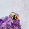 5/20 Pieces Evil Eye Signet Brass Ring