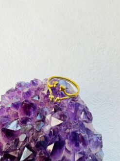 5/20 Pieces Granulated Double Row Brass Ring