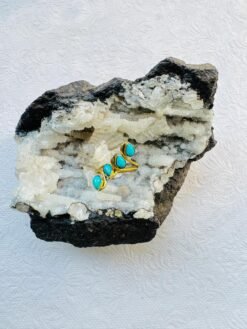 Alternative view of 5/20 Pieces Multi Gemstone Turquoise Brass Ring