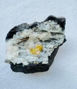 Alternative view of 5/20 Pieces Detailed Feather Gemstone Brass Ring