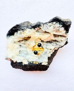 Alternative view of 5/20 Pieces Double Black Onyx Spiral Brass Ring