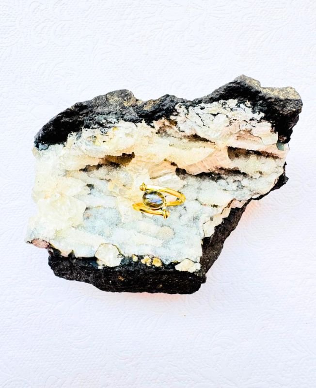 5/20 Pieces Labradorite Stone Brass Ring - Image 2