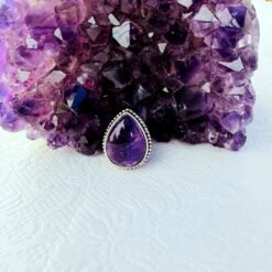 Amethyst Teardrop Grooved Stones Connectors
