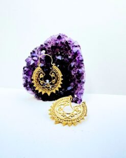 5/20 Pairs Detailed Beaded Mandala Brass Earrings