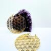 5/20 Pairs Flower of Life Hoop Brass Earrings