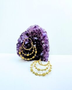 5/20 Pairs Layered Hoop Brass Earrings