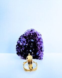 5/20 Pairs Feather Statement Hoop Brass Earrings