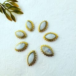 Alternative view of Moonstone Marquise Grooved Stones Connectors