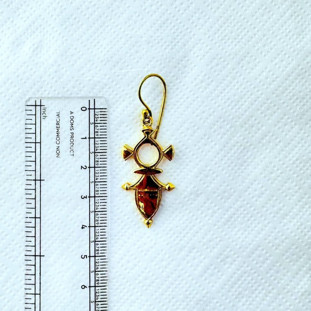 Tribal Tuareg Inspired Dangles Brass Earrings - Image 3