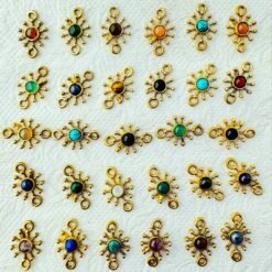 Mandala Brass Gemstone Connectors