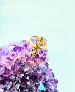 5/20 Pieces Double Spiral Adjustable Brass Ring