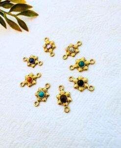 Alternative view of Flower Brass Gemstone Connectors