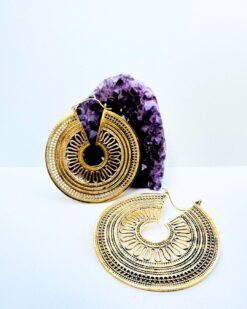 5/20 Pairs Layered Filigree Hoop Brass Earrings