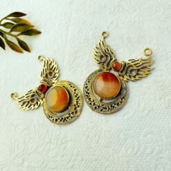 Alternative view of Big Onyx Ethnic Brass Pendant for Jewelry Making